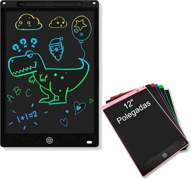 Lousa Mágica Digital Infantil 12" Polegadas Multicolorido Tablet Infantil Lcd Para Escrever e Desenhar (Preto)