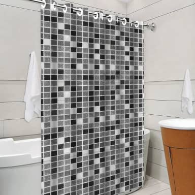 'Cortina Para Box PVC Impermeável Antimofo e Antiácaro, 1,38x1,98m, Com Ilhós, Material Resistente e Higienizável - Não acompanha Varão'