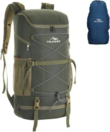 TRAWOC STEALTH Mochila de viagem 40L - Bolsa para laptop com capa de chuva e compartimento para sapatos para homens e mulheres, caminhadas, caminhada SHK021