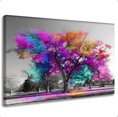 Tela Quadro Decorativo Grande Árvore Da Vida Decoração Sala Quarto Hall borda infinita MDF 30mm