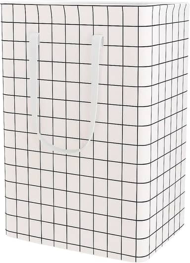 Cesto de Roupa Suja ou Limpa 72 Litros Dobrável Com Alça Tecido Resistente Organizador Lavanderia com Estampa (Quadrados)