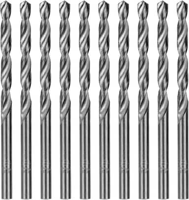 MTX Broca para Metal 4,5 mm HSS Aço Rápido Polido – Ângulo 118°, Haste Cilíndrica Universal, Kit 10 Peças