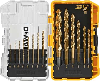Kit de brocas DEWALT DW1354, revestidas com nitreto de titânio, 14 peças