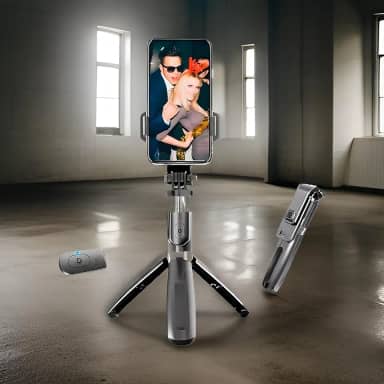 Bastão De Selfie Premium Com Tripé, Bluetooth, Retrátil, Com Controle Remoto E Luz LED, Compatível Com IPhone E Android, Marca VARENZIA