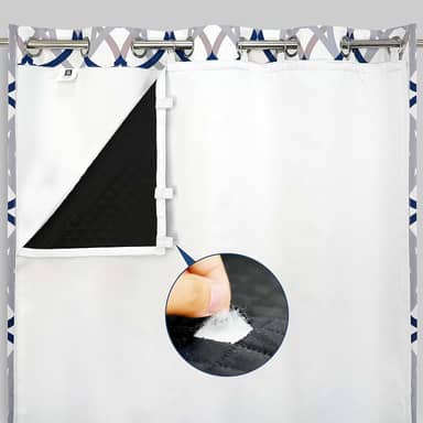 DriftAway Forro de cortina acolchoado com isolamento térmico à prova de som para quarto barreira de som 100% blecaute calor frio redução de ruído, economia de energia 127 cm x 239 cm, um painel branco