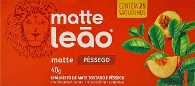 Leão Chá Matte Com Pêssego Fuze Com 25 Saquinhos