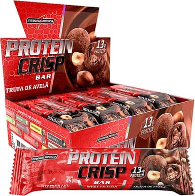 Integralmedica - Barra de Proteína Whey Protein Crisp Bar Trufa Avelã - Snack Proteíco - Pré e Pós-Treino - Display com 12 Unidades