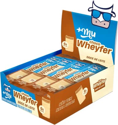 Chocowheyfer, Mais Mu, Wafer Proteico Sabor Doce de Leite, 6g de Proteína, Zero Açúcar, Display com 12 Unidades