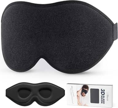LitBear Máscara de dormir para mulheres e homens que dormem de lado, máscara de olho para bloquear a luz do sono, máscara de dormir com contorno 3D, máscara de dormir macia e respirável com alça
