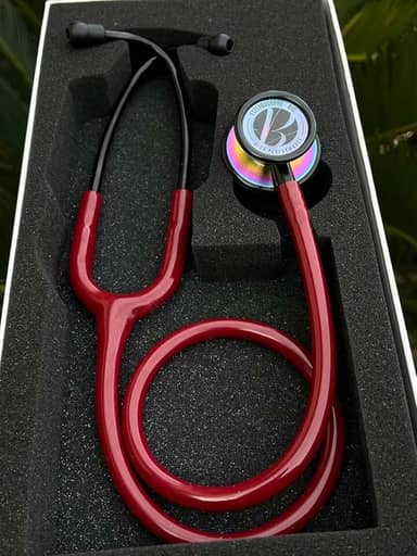 Estetoscópio Bic Eternity Vinho Rainbow Excelente Ausculta - Garantia de 5 anos