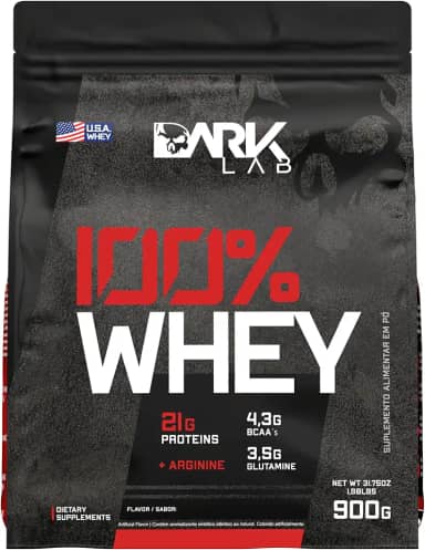 Whey 100% Concentrado Refil 900G Morango Dark Lab