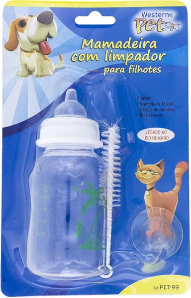 Mamadeira Limp Filhote Western Western Pet para Cães, Branco e Incolor com Estampa Verde