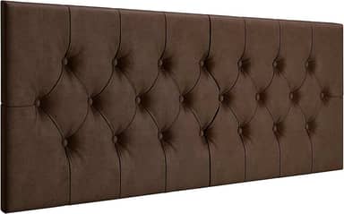 Cabeceira Estofada Captonê Suspensa Para Cama Box Casal 1,40 Suede (Marrom)
