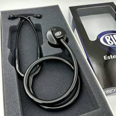 Estetoscópio Adulto Unisson Standard Preto BIC ES1130 - Ideal para Estudantes Enfermagem e Veterinária