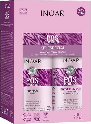 Kit Duo Shampoo e Condicionador Pós Progress, Inoar, 250 Ml
