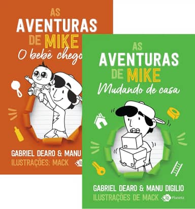 Kit 2 Livros As Aventuras de Mike - 2 O Bebê Chegou! + 3 Mudando de Casa - 2 Volumes