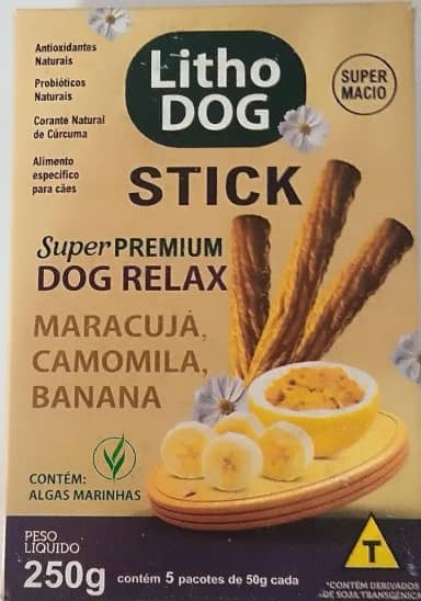 Petisco Calmante para Cães LITHO DOG Stick Palitos Macios • Antiestresse Natural • Maracujá Camomila Cúrcuma • Ansiedade Cachorro • 250g • Com Algas Lithothamnium