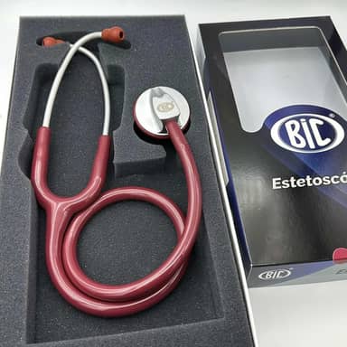 Estetoscópio Adulto Unisson Standard Vinho BIC ES1129 - Ideal para Estudantes Enfermagem e Veterinária