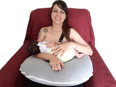 ALMOFADA DE AMAMENTAR MOLETOM CINZA - BEM FIRME!!!! BEBÊ QUERIDO