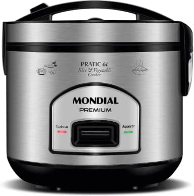 Panela Elétrica de Arroz, Mondial, Preto/Inox, 500W, 220V - PE-43-6X