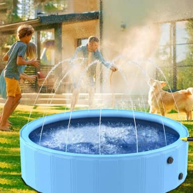 Banheira Inflável 160X30 CM, Pet Banheira Gato,Piscina Para Cachorro Pets Dobrável Azul, 600 Litros