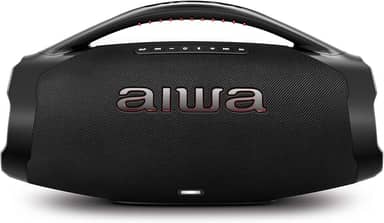 Caixa de Som Boombox Plus AIWA BBS-01-B 200W Bluetooth 5.3-200W RMS - 30 Horas de Bateria - Resistente à Poeira e Água - Preto