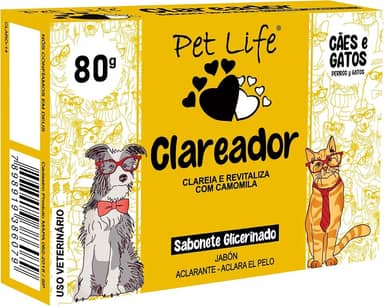 Sabonete Clareador Pet Life Cães e Gatos 80 g