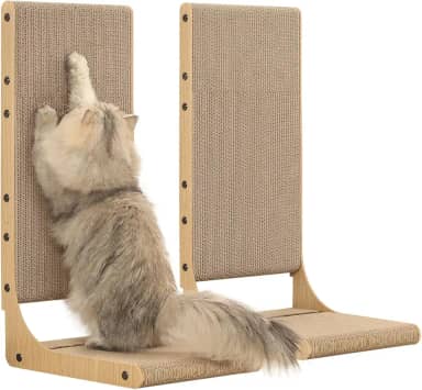 Zakkart Pacote com 2 tábuas de arranhar para gatos, 60 cm de altura, em formato de L, arranhadores verticais para gatos internos, poste para arranhar para parede e sofá, grande