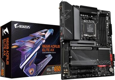 GIGABYTE B650 AORUS Elite AX (AM5/LGA 1718/AMD B650/ATX/ 5 anos de garantia/DDR5/M.2/PCIe 5.0/USB 3.2 Gen2X2 Type-C/WiFi 6E/2.5GbE LAN/Q-Flash Plus/EZ-Latch/Placa-mãe para jogos)