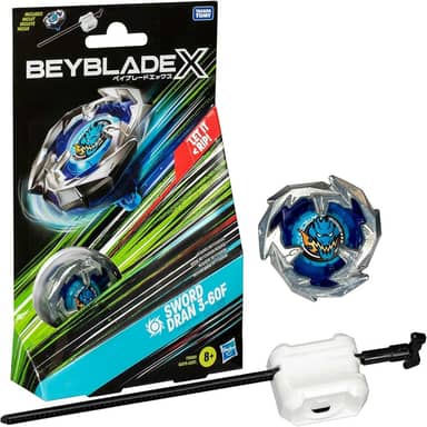 Beyblade X, Pião, Sword Dran 3-60F - Conjunto de Brinquedo Tipo Ataque, Giro à Direita, Inclui Lançador - A partir de 8 Anos