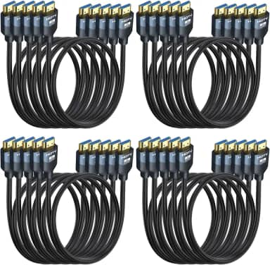 Cabos HDMI 2.1 8K, pacote com 5, cabo HDMI de alta velocidade para monitor de jogos PS5 TV-8K ARC&eARC - 165/180/240Hz, HDCP2.3, 3D/HDR10 para soundbar, PS5, PS4, TV, Xbox, Roku, cinema, computador,