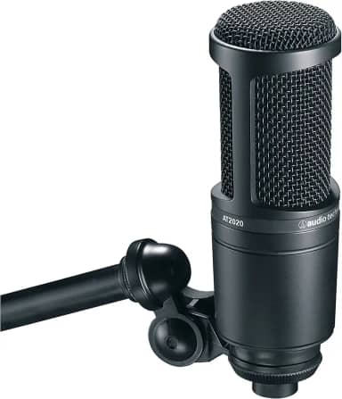 Microfone audio-technica AT2020 Pro Cardioide Condensador, Preto, Grande