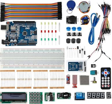 Mega Kit Robótica Para Arduino Uno e + 200 pcs com Tutorial, Kit Iniciante para Arduino, Construindo O Jogo Da Memória, Robotica, Automação Residencial