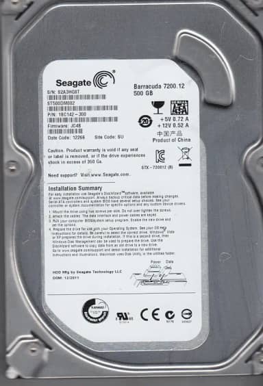 Seagate Disco rígido interno Barracuda St500dm002 500 Gb 3.5 - Sata - 7200 RPM - Buffer de 16 Mb - Chi