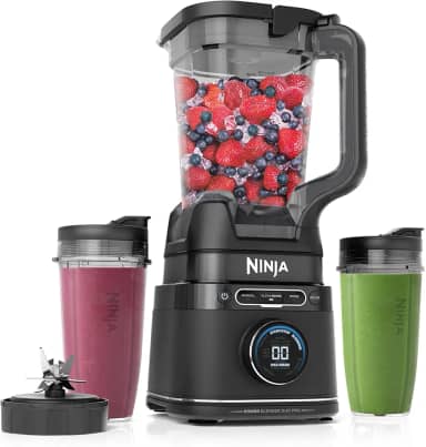 Ninja Detect Power Blender Pro Liquidificadora com tecnologia BlendSense para batidos, alimentos, compacta, porção pessoal, 1,800 watts de potência, jarro de 2,1 l (2) copos de 0,71 l, preto, TB301