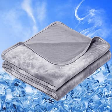 inhand Cobertor refrescante para quem dorme quente, absorve o calor para manter os adultos frescos nas noites de verão, cobertor fino e leve para sofá-cama, uso em todas as estações, cinza, tamanho
