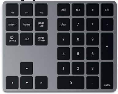 Satechi Teclado Numérico Estendido Bluetooth - Teclado numérico fino recarregável de 34 teclas - Para M2/M1 MacBook Pro/Air, M2/M1 iPad Pro/Air, M2 Mac Mini, iMac M1 (Cinza Espacial)