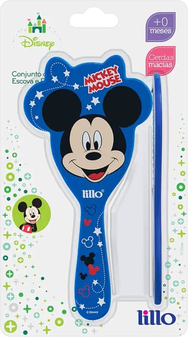Conjunto Pente e Escova Disney - Lillo, Azul