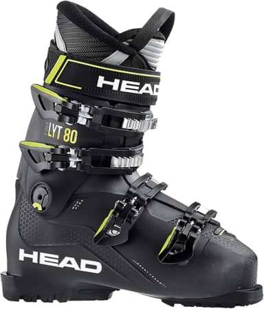 HEAD Bota de esqui unissex Edge LYT 80 Duo flexível leve fácil entrada, preto/amarelo, 295