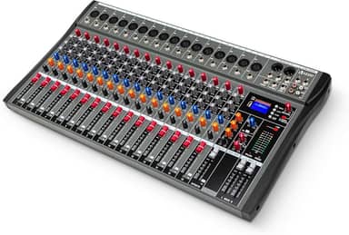 VDA216L Mixer Profissional 16 Canais para Shows ao Vivo, Karaokê - USB/Bluetooth, Efeito de Reverb, Saída de Monitoração, Controle de Som de Estúdio e Palco (Alimentação 110V/220V)