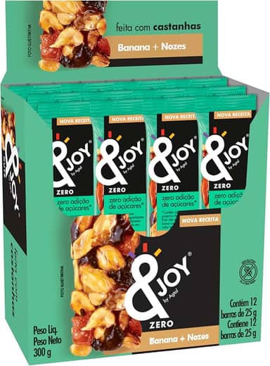 Enjoy Barra De Castanhas Zero - Banana e Nozes Display 300 G