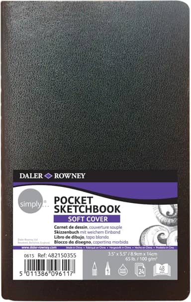 DALER ROWNEY Simply Sketchbook, Papel para Desenho em Caderneta, Tamanho 14x8,9cm, Capa Flexível