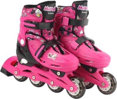 BBR Toys Patins 2 em 1 4 Rodas 32/35 com Kit de Proteção Disney Minnie