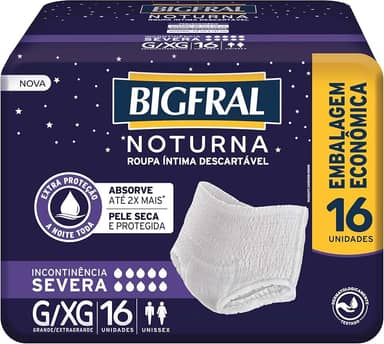 Roupa Íntima Bigfral Noturna G/XG 16 Unidades
