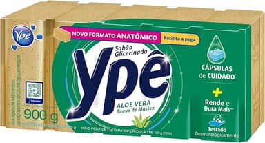 Ypê Sabão em Barra Aloe Vera 900g - 5 unidades de 180g