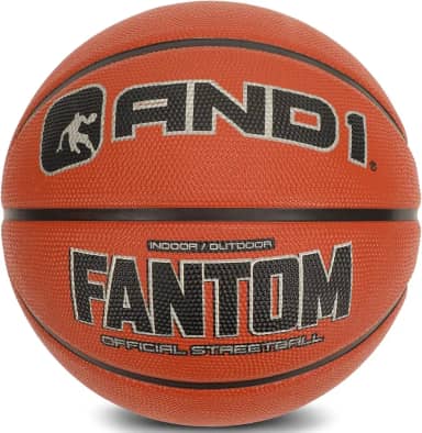 AND1 Fantom Rubber Basketball: Regulamento oficial tamanho 7 (75 cm) Basquete de borracha - Construção de canal profundo, feito para jogos de basquete internos e externos