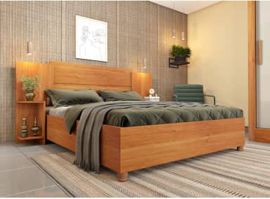 Cama Casal Monaco Com Cabeceira Extensivel E 2 Mesas De Cabeceiras Cinamomo
