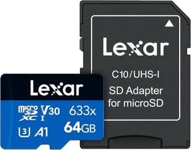 Lexar Cartão de Memória High-Performance 633x micro SD 64GB C10, A1, (U3), V30, 633x (100MB/s Leitura, 45MB/s Escrita) - Blue