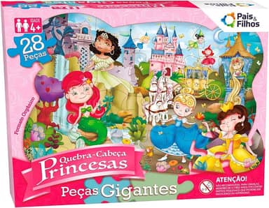 Pais & Filhos - Quebra-Cabeça Gigante Princesas - 28 Pçs