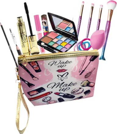 Maquiagem Kit Completo para Meninas, Jovens e Adultos, com Necessarie Feminina, Paleta de Sombras, Pincel de Maquiagem, Gloss Labial e mais Itens, Presente para Mulheres, Adolescentes, Kit Beleza, Maquiagem Infantil Juvenil Make Up CN4
